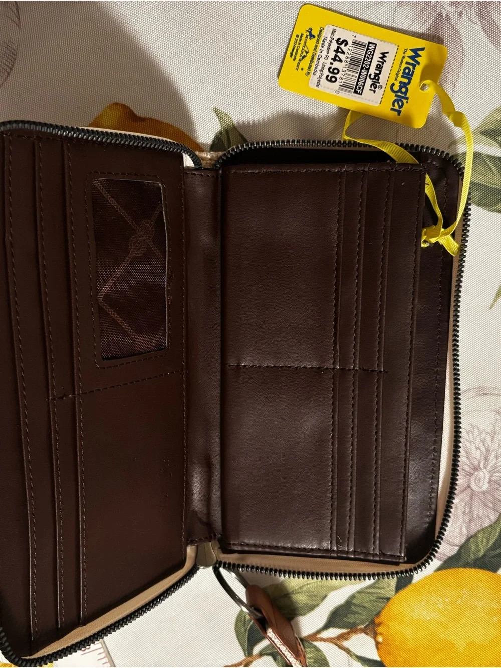 Wrangler Beige and Brown Woven Tribal Wristlet